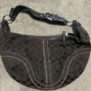 Coach Dark Brown Leather Shoulder Bag